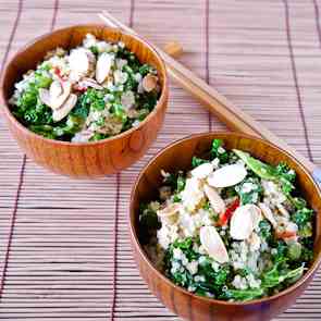 Stir-fried quinoa with kale and chilli