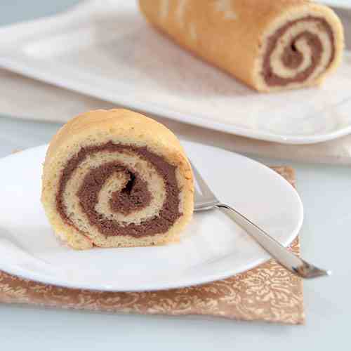 Chocolate filled swiss roll