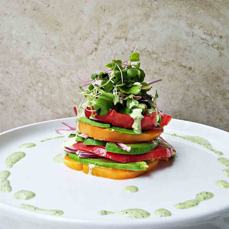 Heirloom tomato and avocado salad 