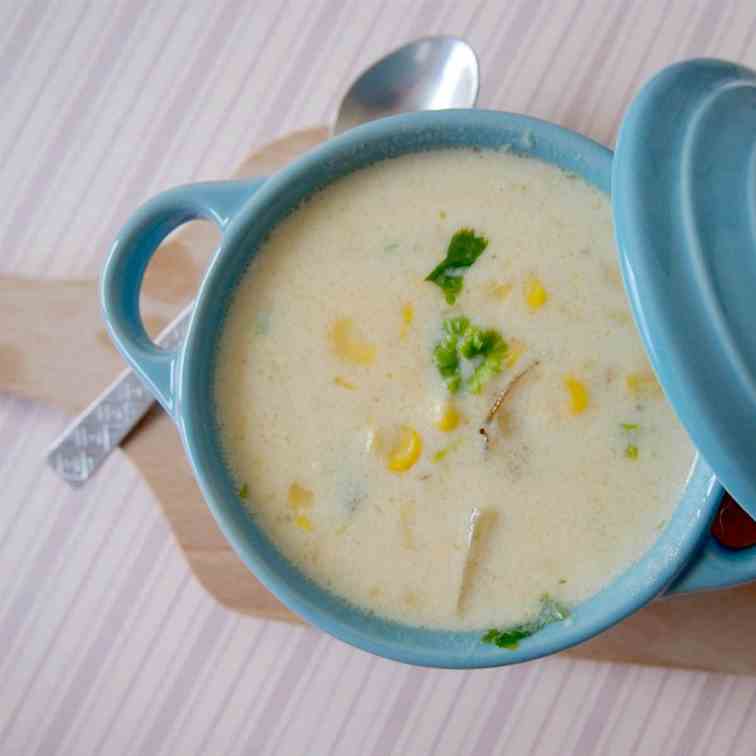 Corn and cheddar cheese chowder