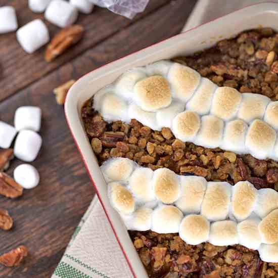 Sweet Potato Casserole with Pecan Topping