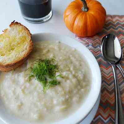 Roasted Fennel Leek Soup