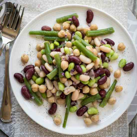 Five bean salad with xylitol based dressin