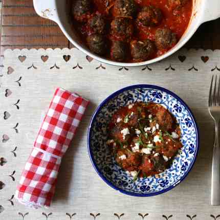 Lamb Meatballs with Spicy Tomato Sauce 