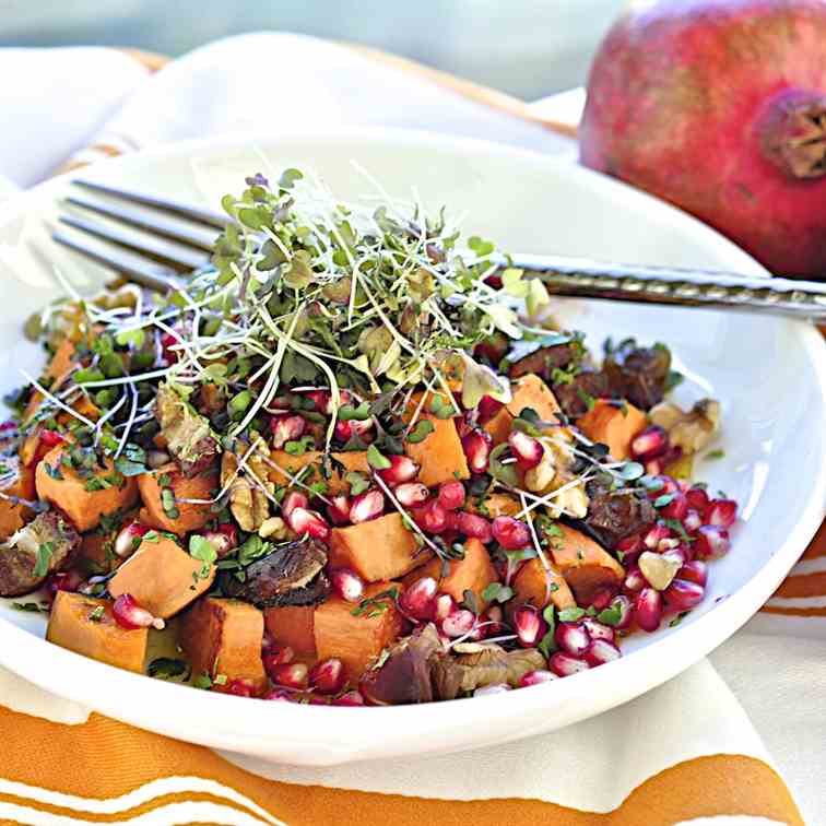 Pomegranate-sweet potato salad