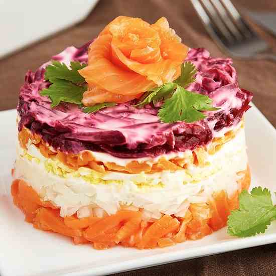 Smoked Salmon Salad Cake