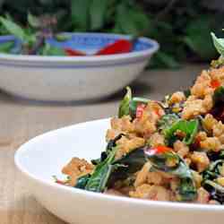 Thai Basil with Minced Pork Stir-Fry 