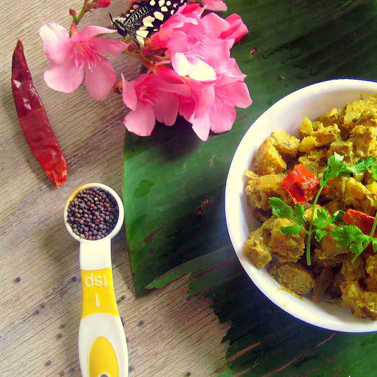 Raw Plantain In Mustard Sauce