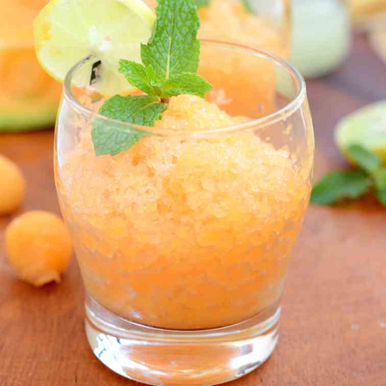 Cantaloupe, lemon and mint Granita