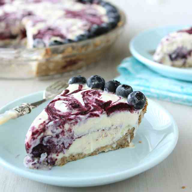 Blueberry Swirl Ice Cream Pie