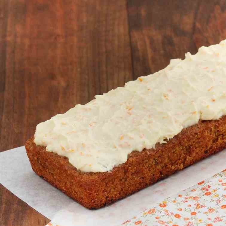 Carrot cake and cream cheese with orange