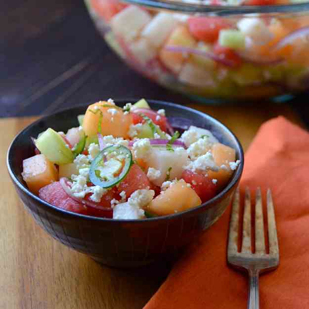 melon, cucumber and jicama salad