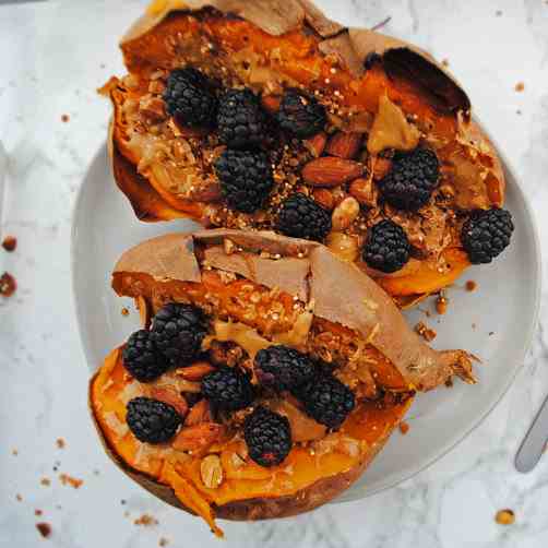 Breakfast Sweet Potatoes with Quinoa Grano