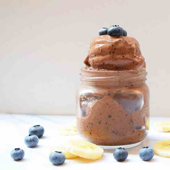 Vegan Chocolate Blueberry Ice Cream