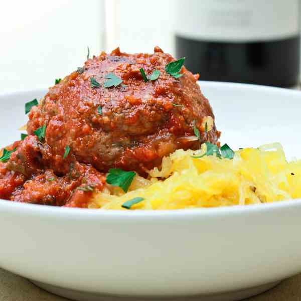 Slow Carb Spaghetti and Meatballs