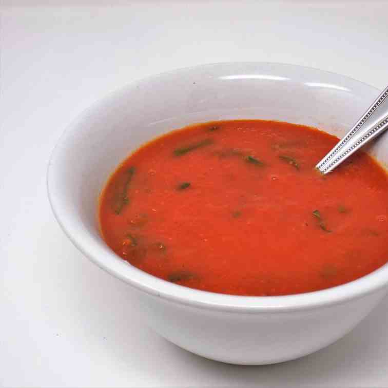 Creamy Tomato Vegetable Soup with Spinach