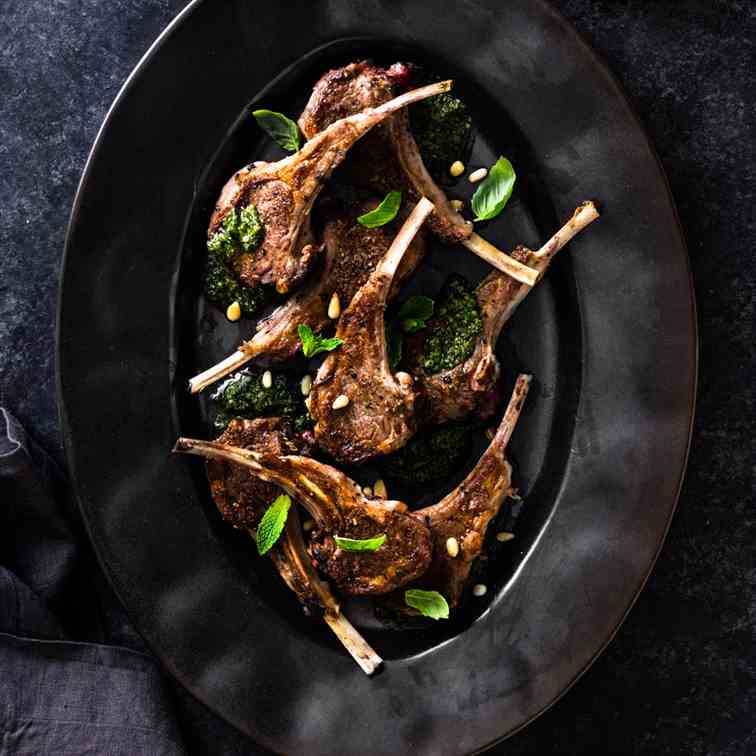 Lamb Chops with Mint Pesto