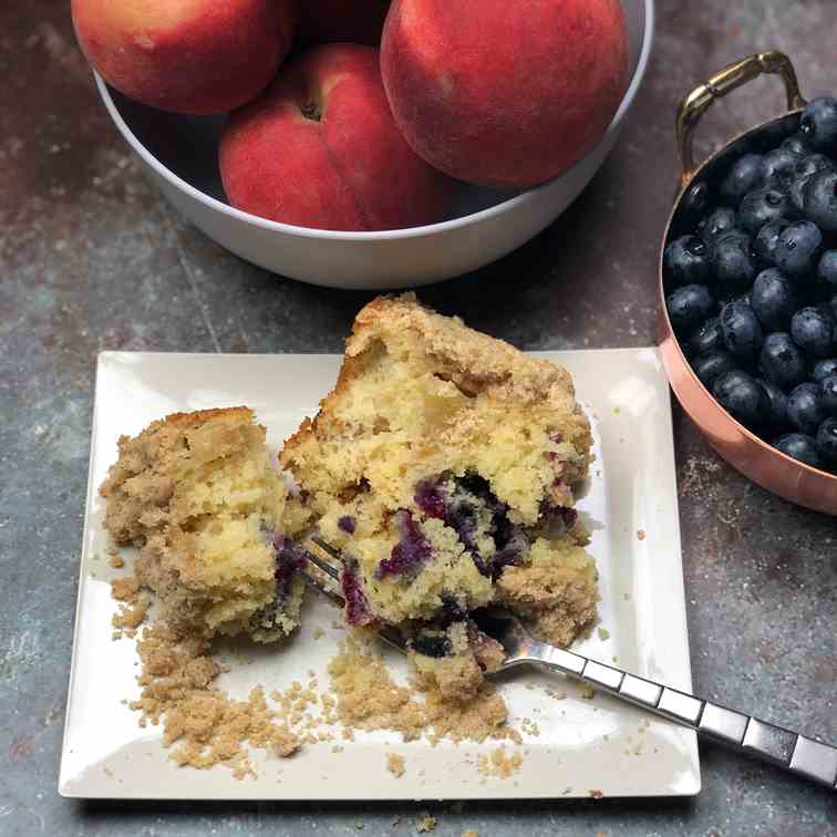 Blueberry-Peach Crumb Cake