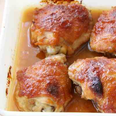 Apricot-Lacquered Chicken Thighs