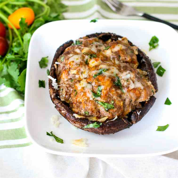 Mushroom Cap Chorizo Burger