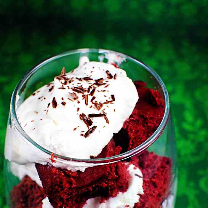 Red Velvet White Chocolate Chambord Trifle