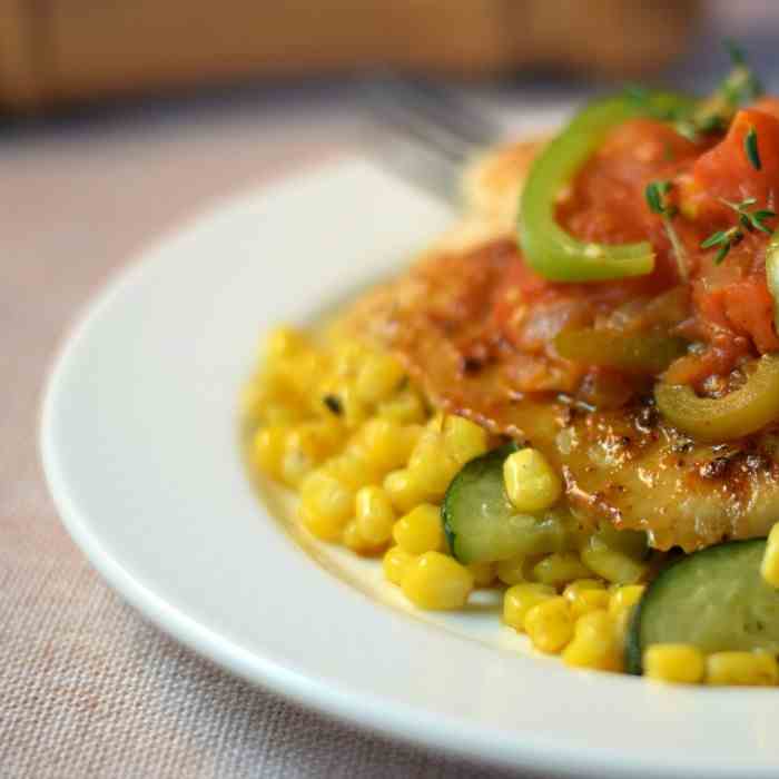 Cajun Spiced Tilapia with Stewed Tomatoes 