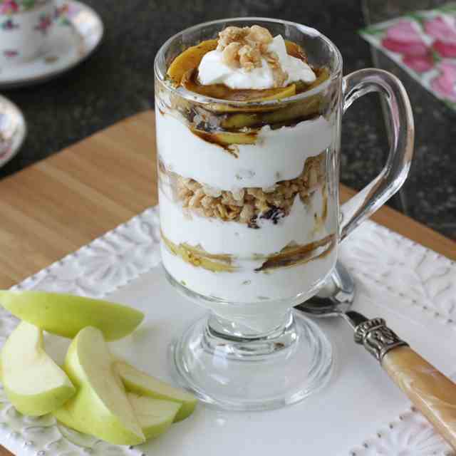 Caramelized Apple, Yogurt, Granola Parfait