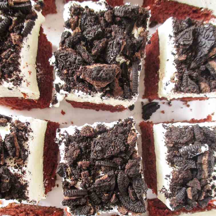Oreo red velvet bars