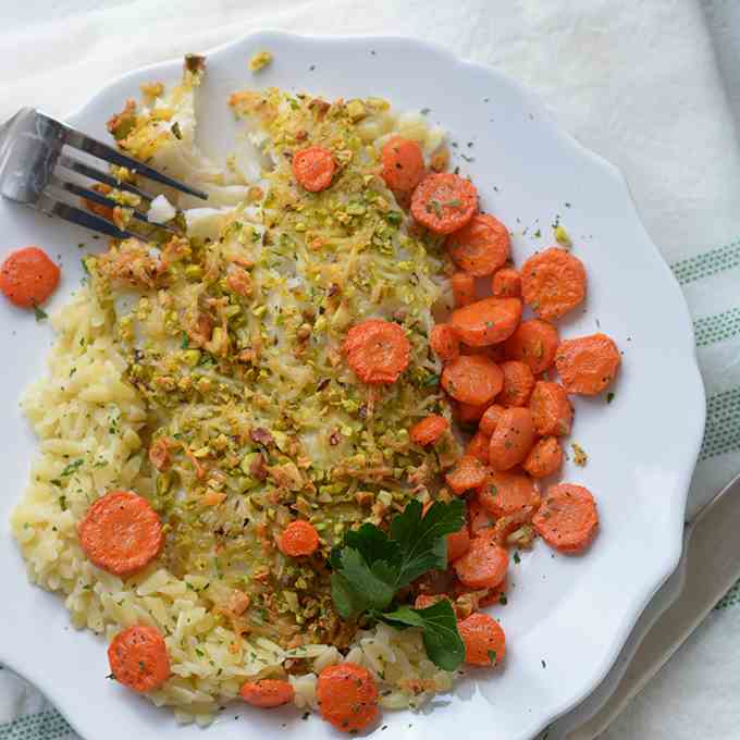 Sheet Pan Pistachio Tilapia 