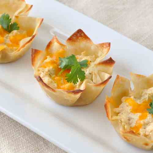 Jalapeno Cheddar Chicken Wonton Cups