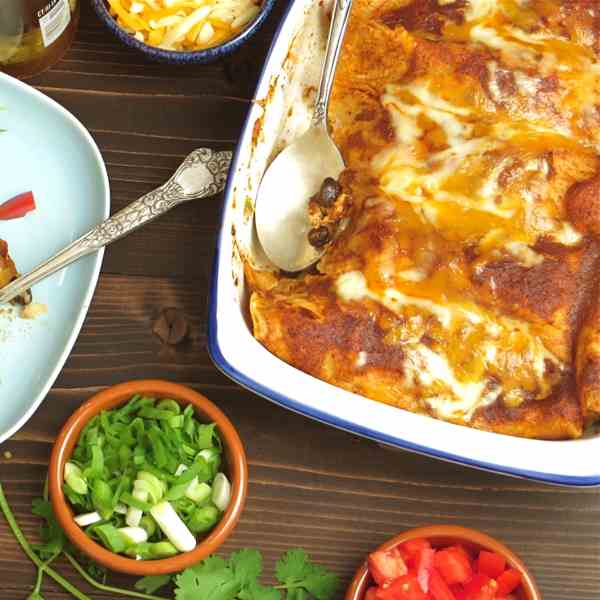 chicken and black bean enchiladas