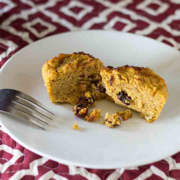 Coconut Flour Cranberry Pumpkin Muffins