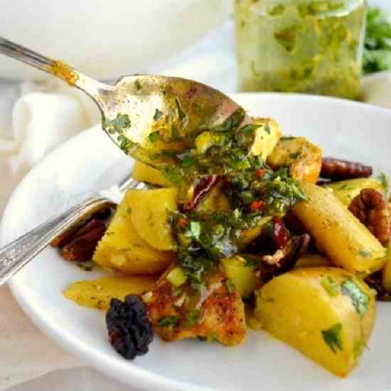 Curried Grilled Chicken Potato Salad