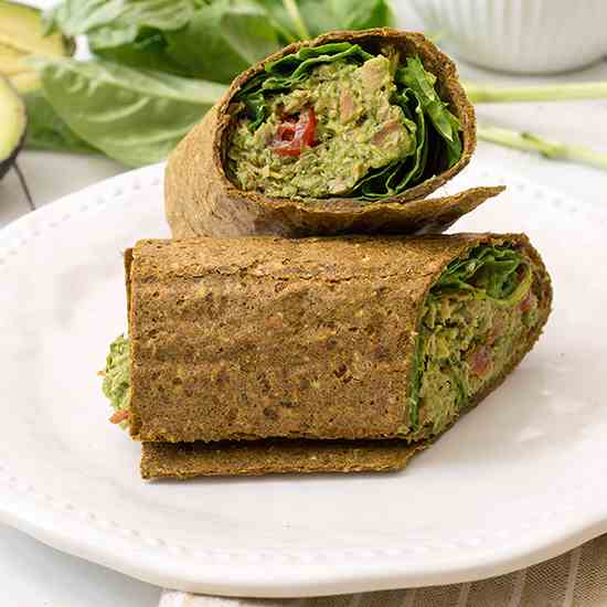 Pesto Avocado Tuna Wraps