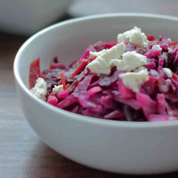Braised Red Cabbage with Goat Cheese