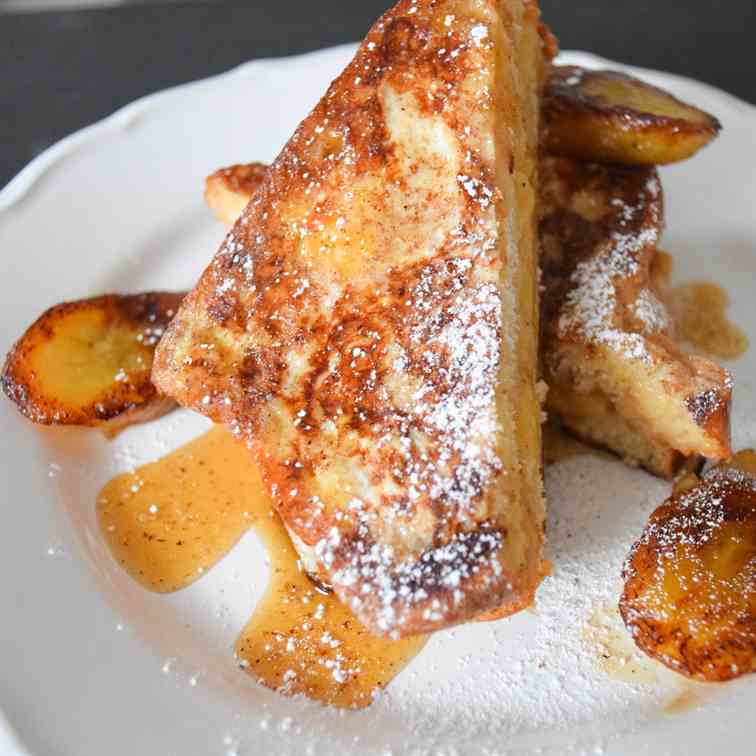 Cinnamon and banana French toast