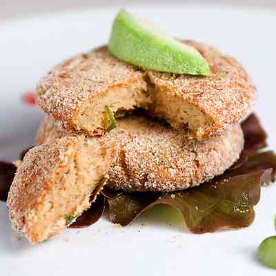 Wasabi Miso Salmon Cakes, Oven Baked