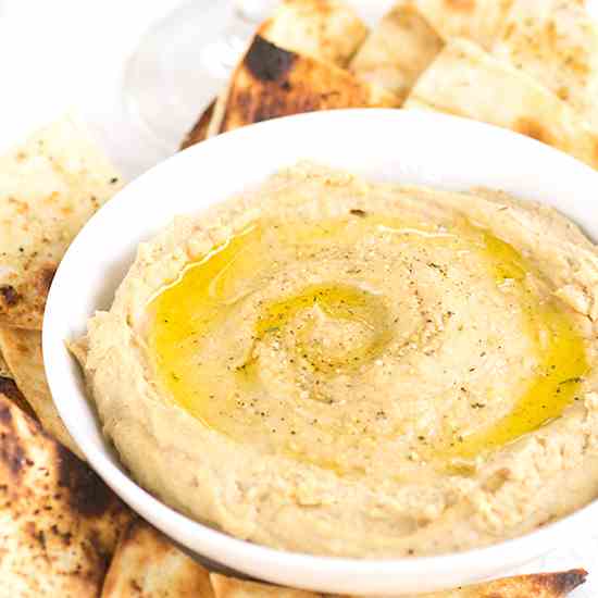 Grilled Tortilla Chips and Hummus