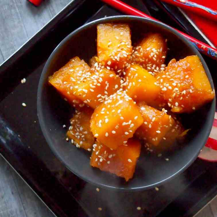 Pumpkin with a Sweet Sesame Glaze