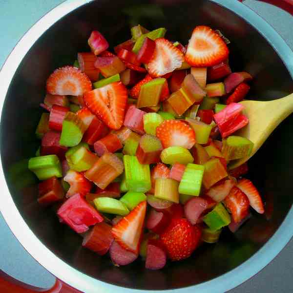 Strawberries and rhubarb