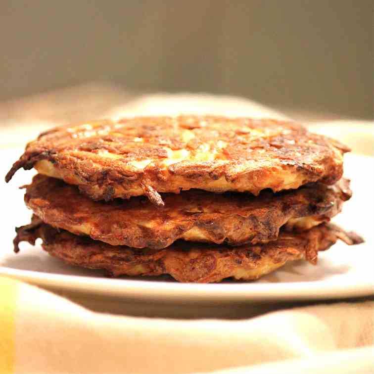 Baked apple and potato latkes