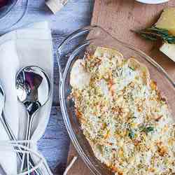 Brussels and Pearl Onion Gratin