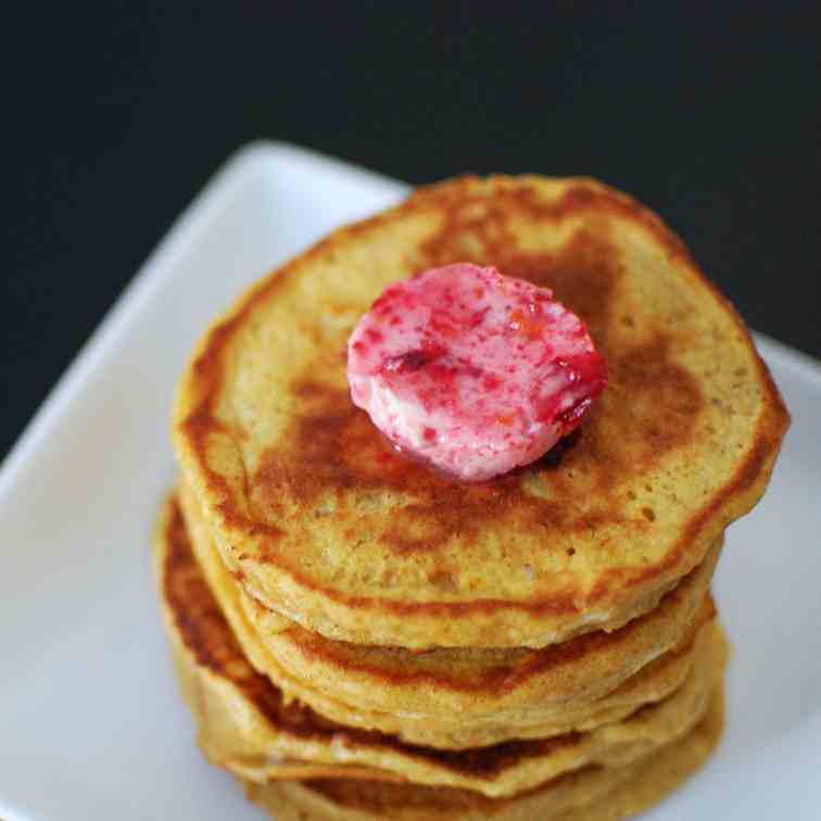 Pumpkin Pancakes with Cran butter