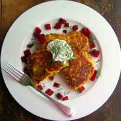 Crispy Smoked Salmon Corncakes