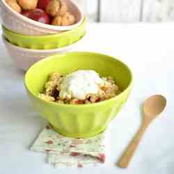 Millet salad with apple, nuts and cinnamon