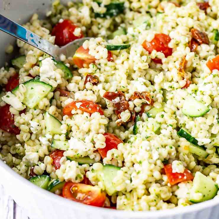 Summer Salad with Pearl Barley - Feta