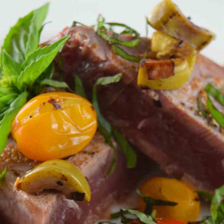 Fresh Ahi Tuna w-Tomato`s Olives - Capers