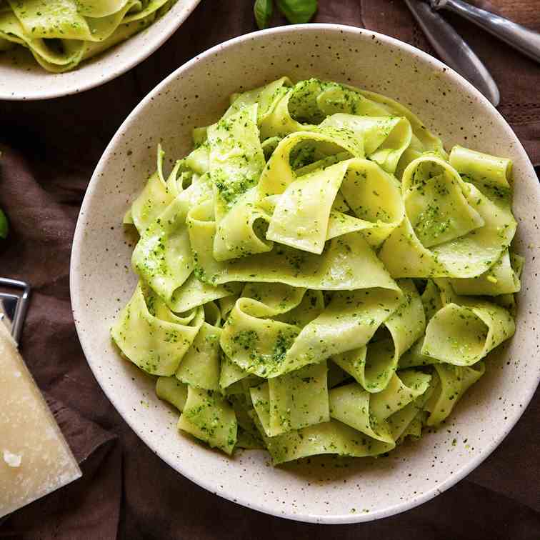 Pappardelle with Creamy Ricotta Pesto