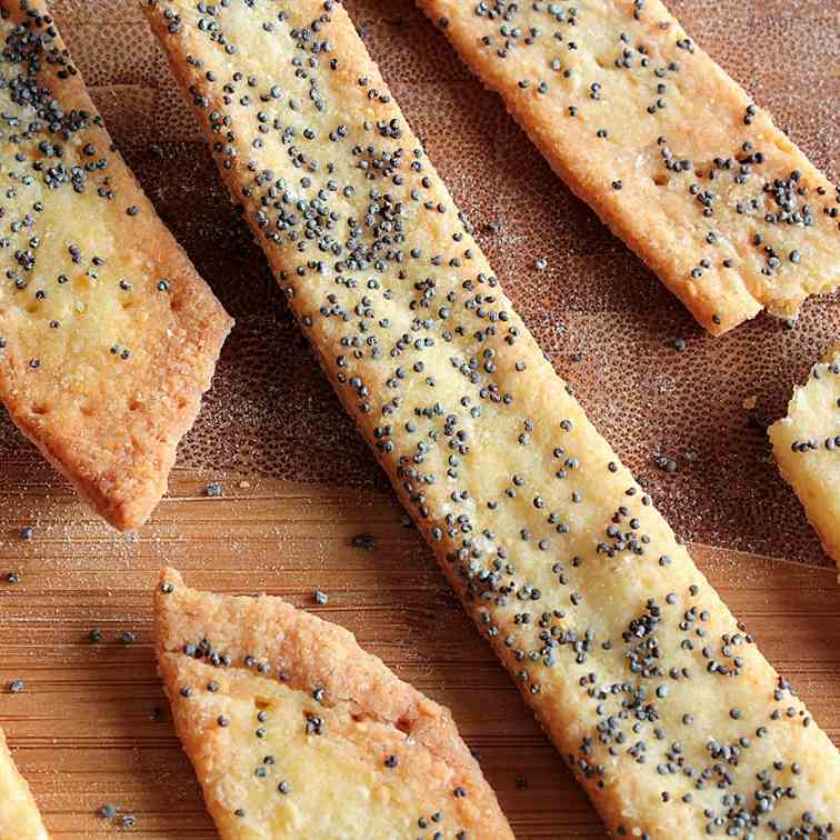 Parmesan and Poppy Seed Crackers