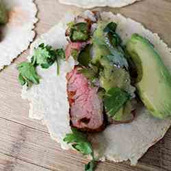 Chipotle Flank Steak Tacos with Salsa
